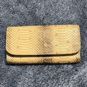 Genuine Tan Snake Print Women's Clutch